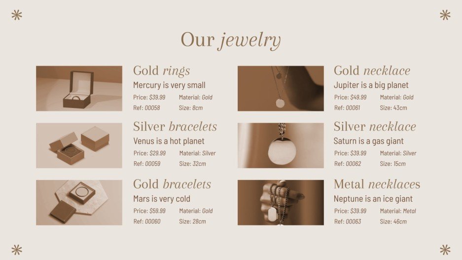 Jewelry & Accessories Catalog Google Slides and PowerPoint