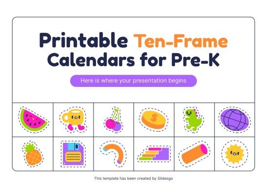 Printable Ten-Frame Calendars for Pre-K | Google Slides &amp; PPT