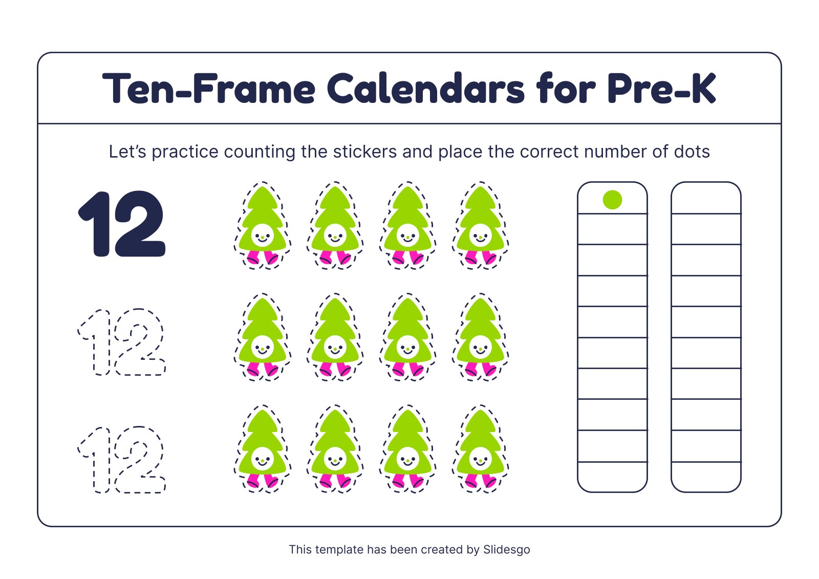 Printable Ten-Frame Calendars for Pre-K | Google Slides & PPT