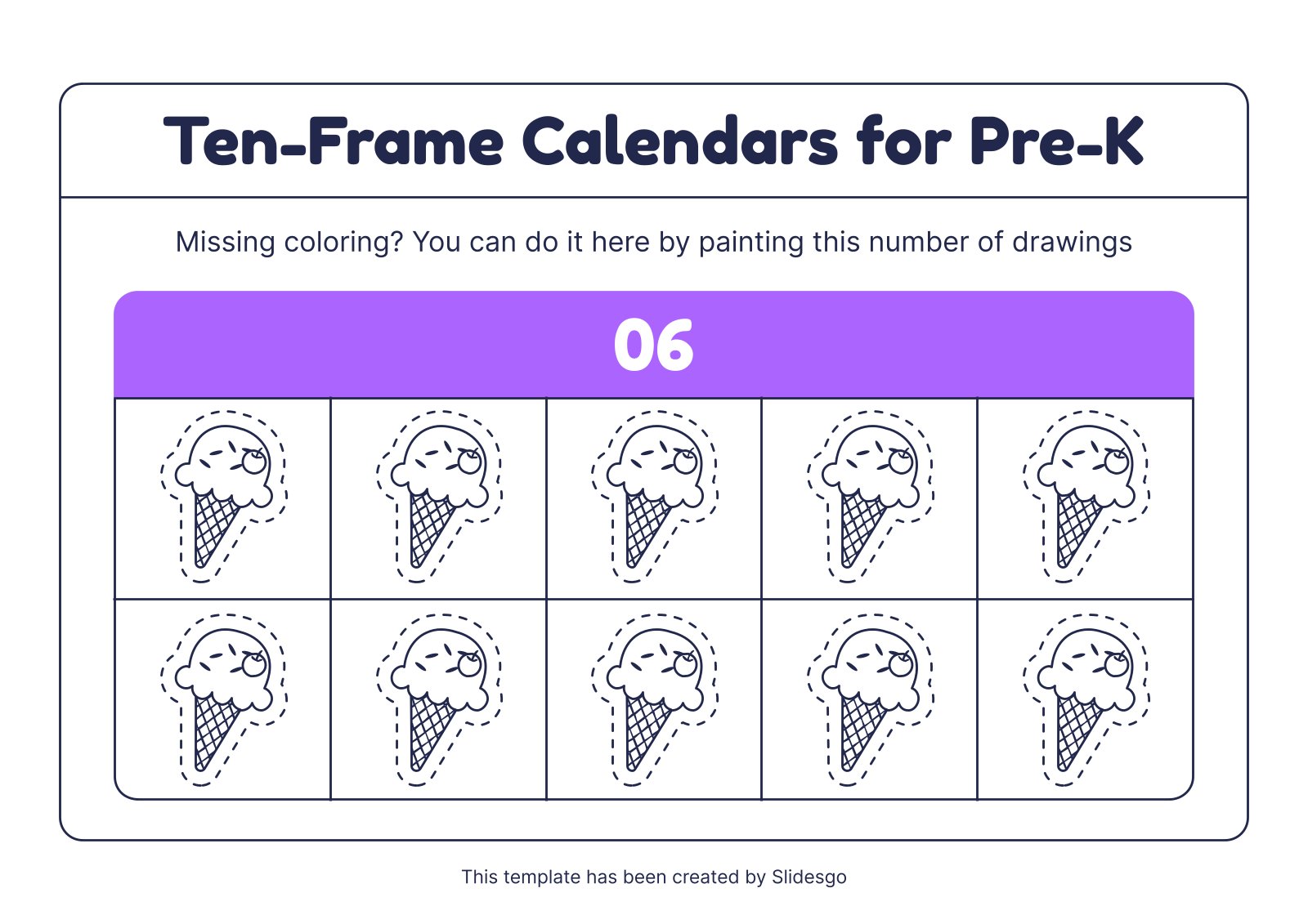 Printable Ten-Frame Calendars for Pre-K | Google Slides & PPT