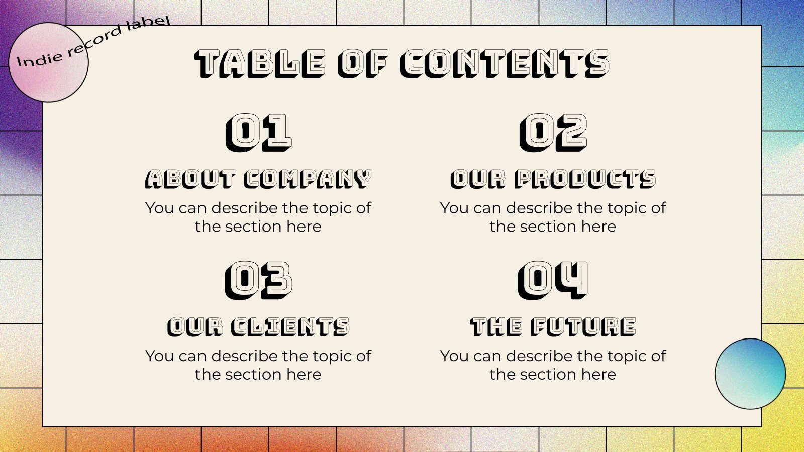 Indie Record Label Company Profile Google Slides & PPT