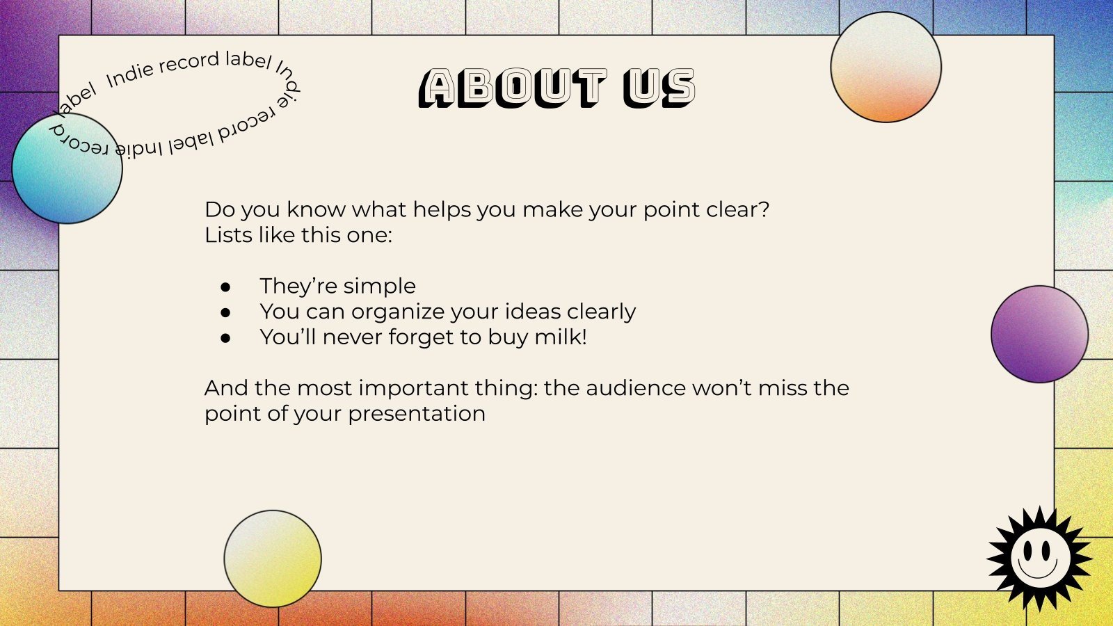 Indie Record Label Company Profile Google Slides & PPT