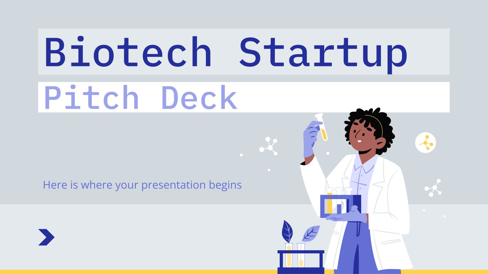 Pitchdeck für ein Biotechnologie-Startup Präsentationsvorlage