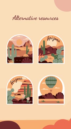 Plantilla de presentación Stickers de Arizona para redes sociales