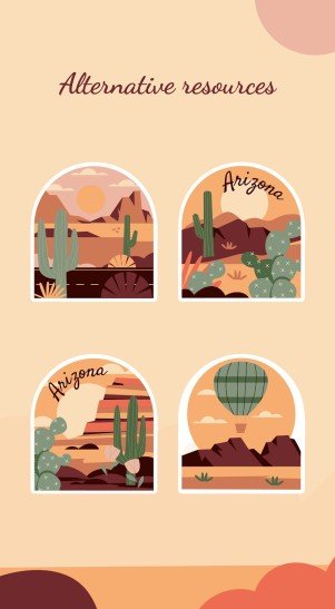 Plantilla de presentación Stickers de Arizona para redes sociales