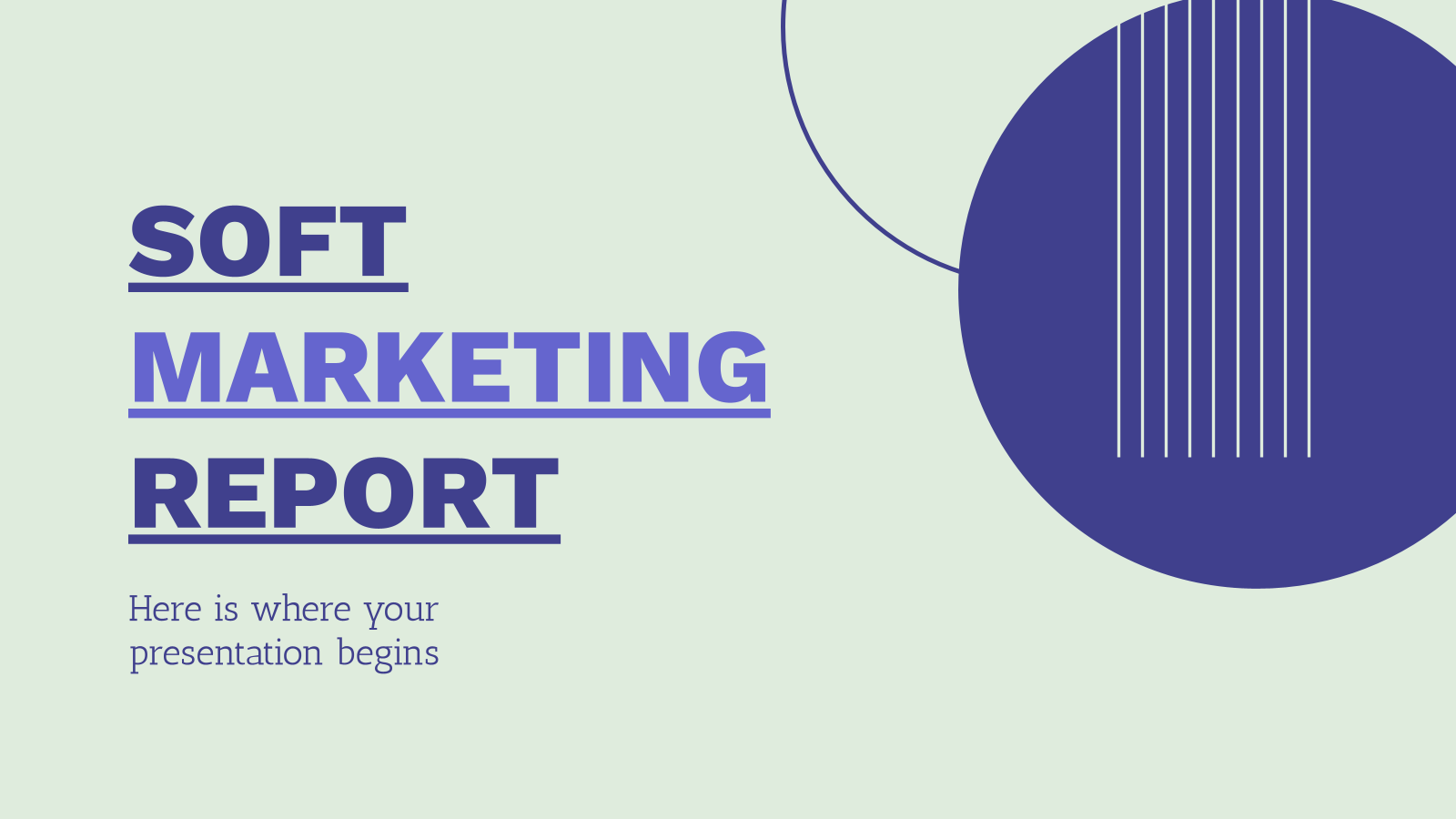 Soft Marketing Report presentation template 