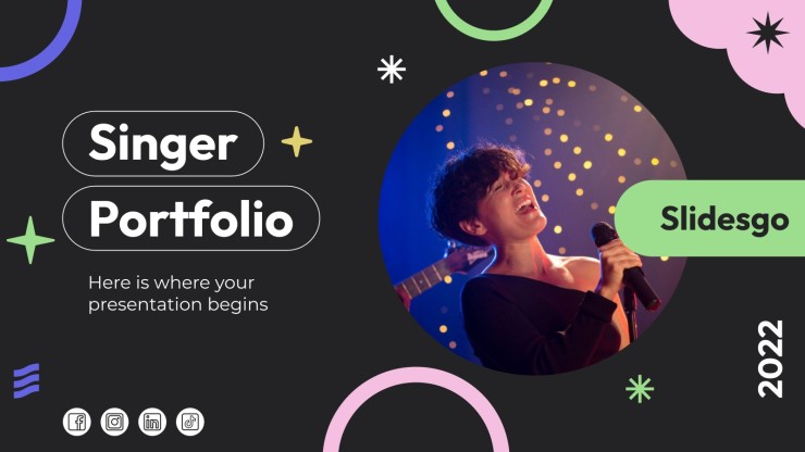 Singer Portfolio presentation template 