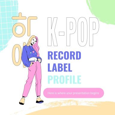 K-Pop 레코드 레이블 프로필 프레젠테이션 템플릿