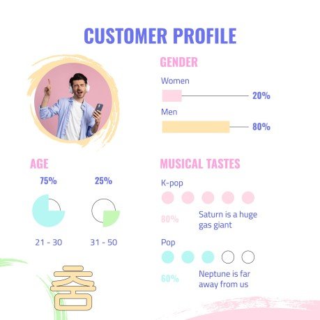 K-Pop 레코드 레이블 프로필 프레젠테이션 템플릿