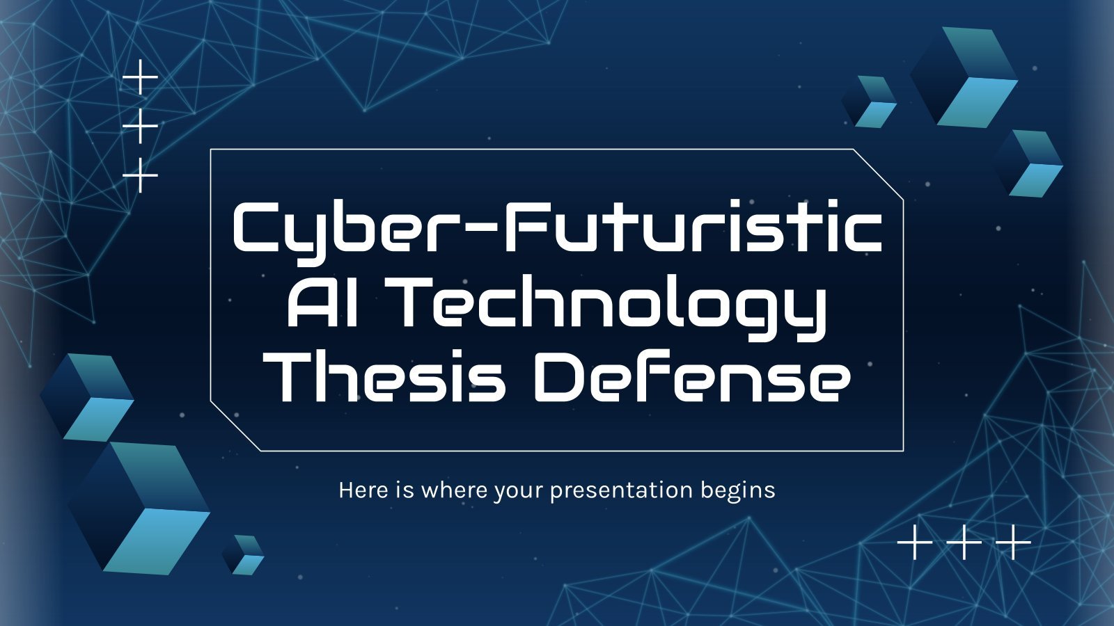 Plantilla de presentación Defensa de tesis de tecnología de IA estilo ciberfuturista