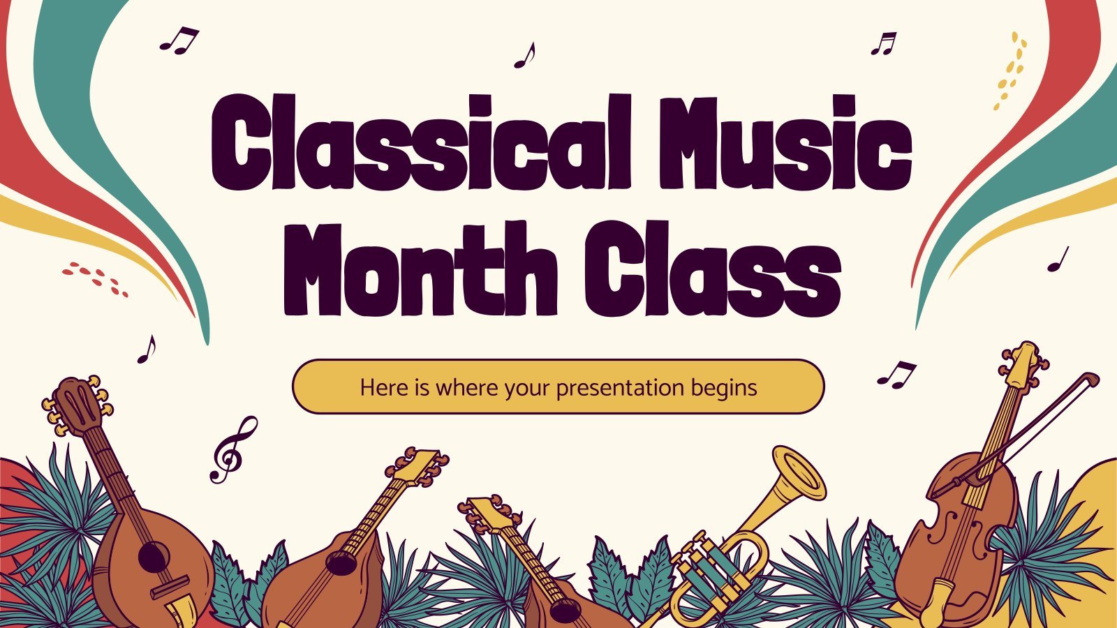 Plantilla de presentación Clase para el mes de la música clásica