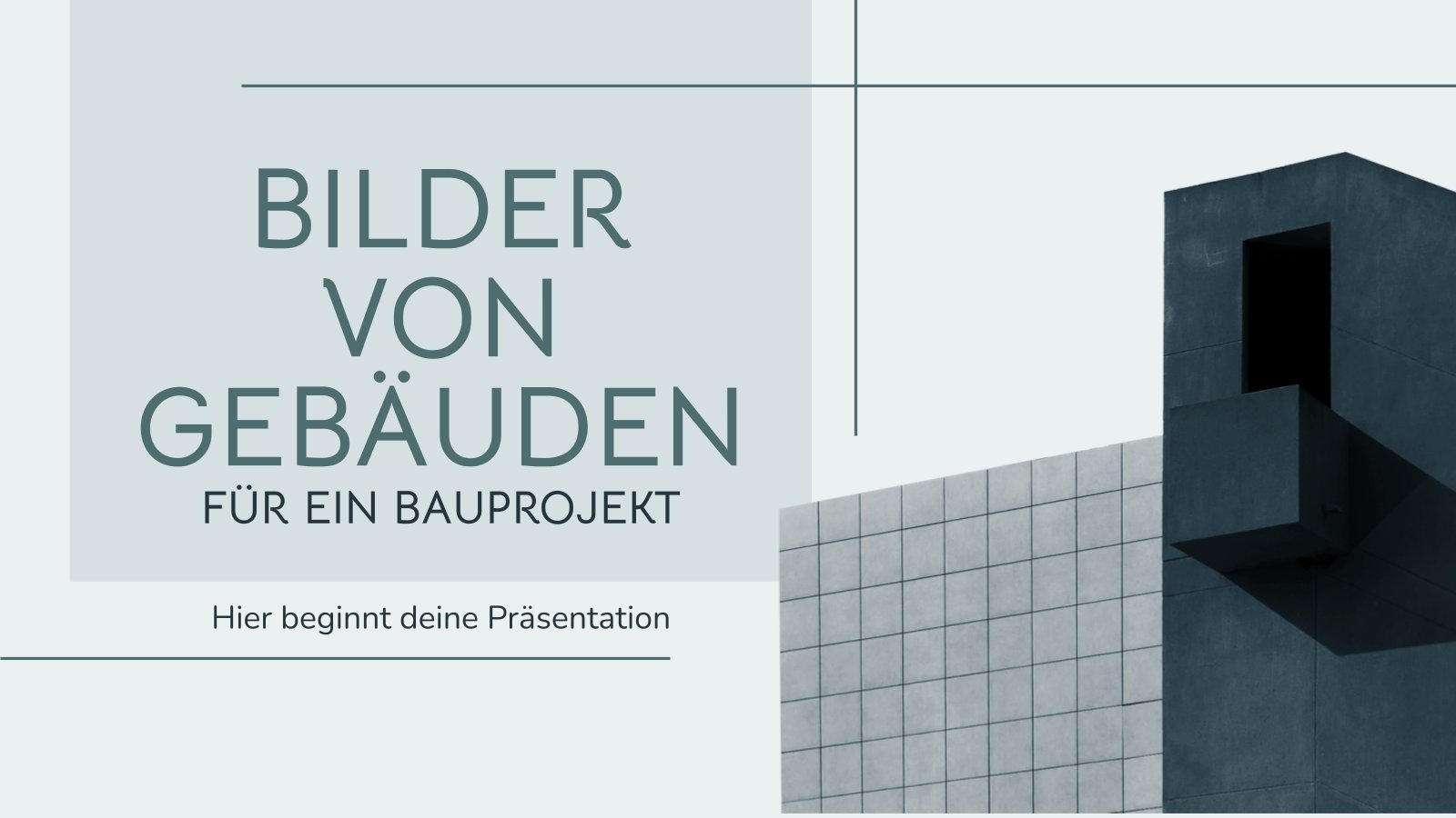 Bilder von Gebäuden für ein Bauprojekt Präsentationsvorlage