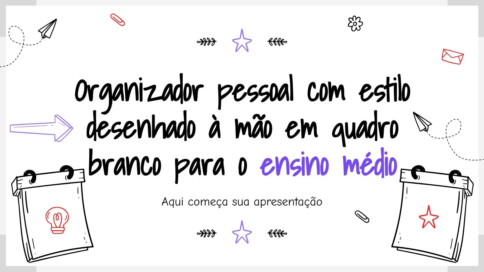 Whiteboard Handdrawn Illustration Personal Organizer