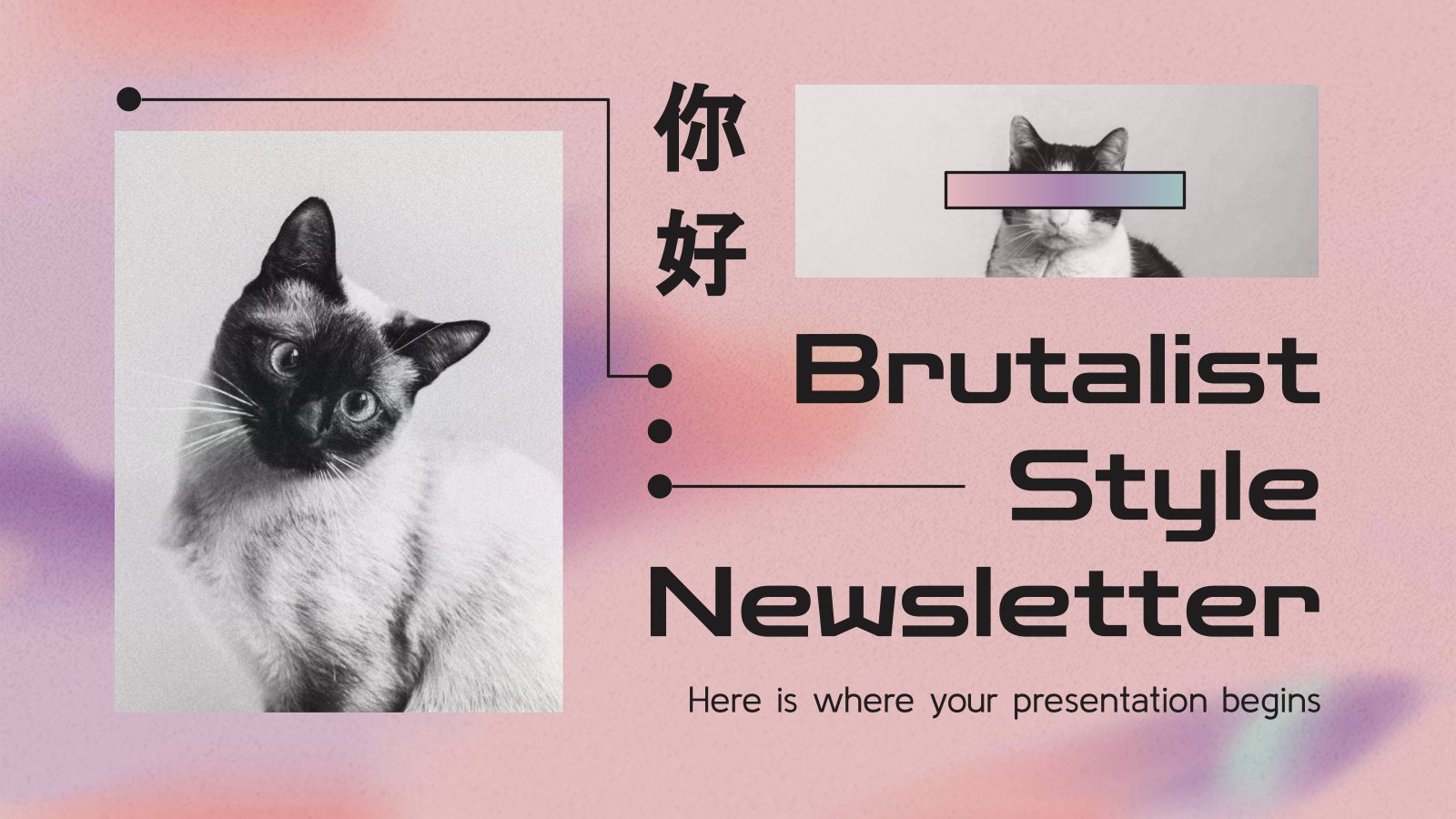 Brutalist Style Newsletter presentation template 