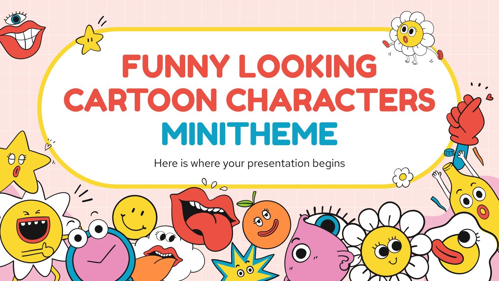 Funny Looking Cartoon Characters Minitheme Modèles de présentation