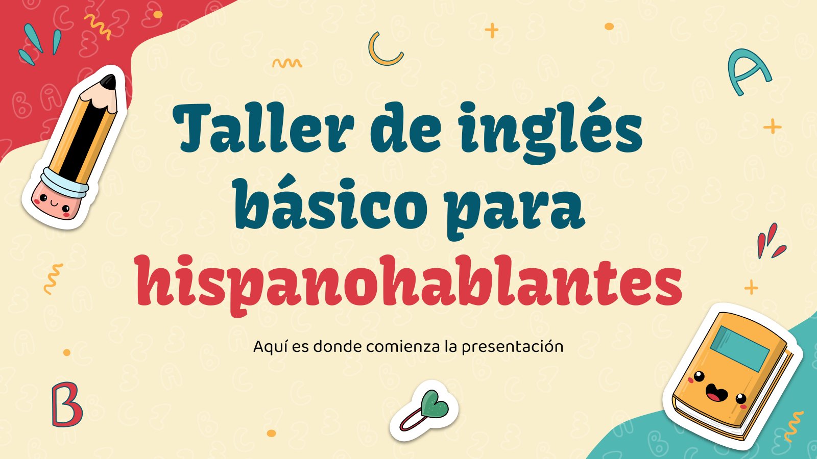 Plantilla de presentación Taller de inglés básico para hispanohablantes