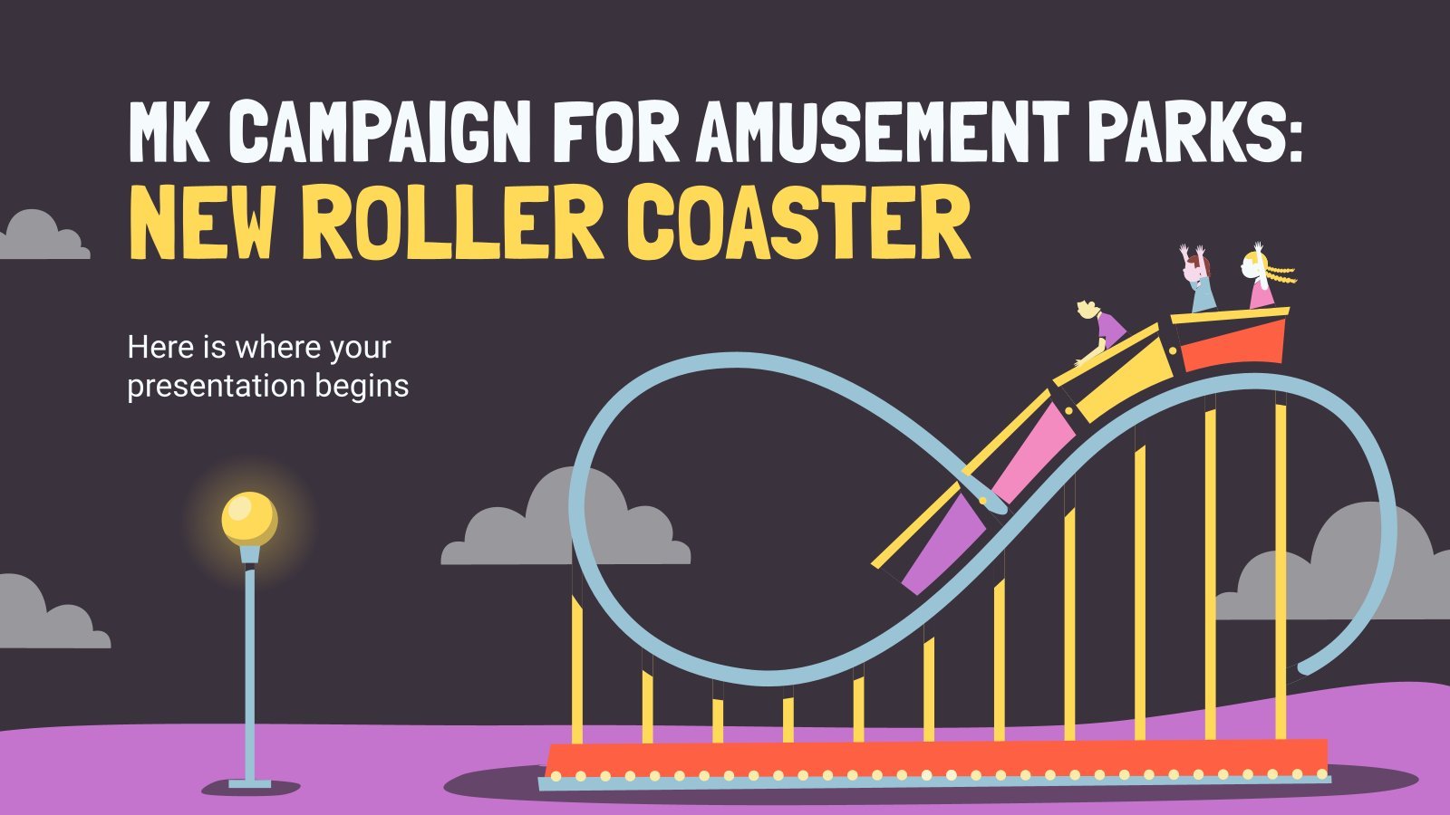 MK Campaign for Amusement Parks: New Roller Coaster presentation template 