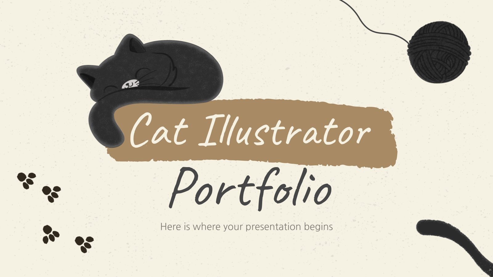 Portfolio d'illustrateur de chats Modèles de présentation