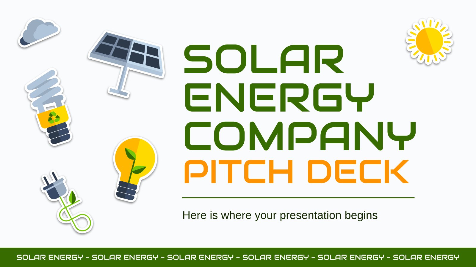 Pitch deck pour une entreprise d'énergie solaire Modèles de présentation