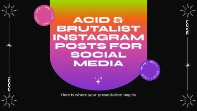 Acid & Brutalist Instagram Posts für Soziale Medien Präsentationsvorlage