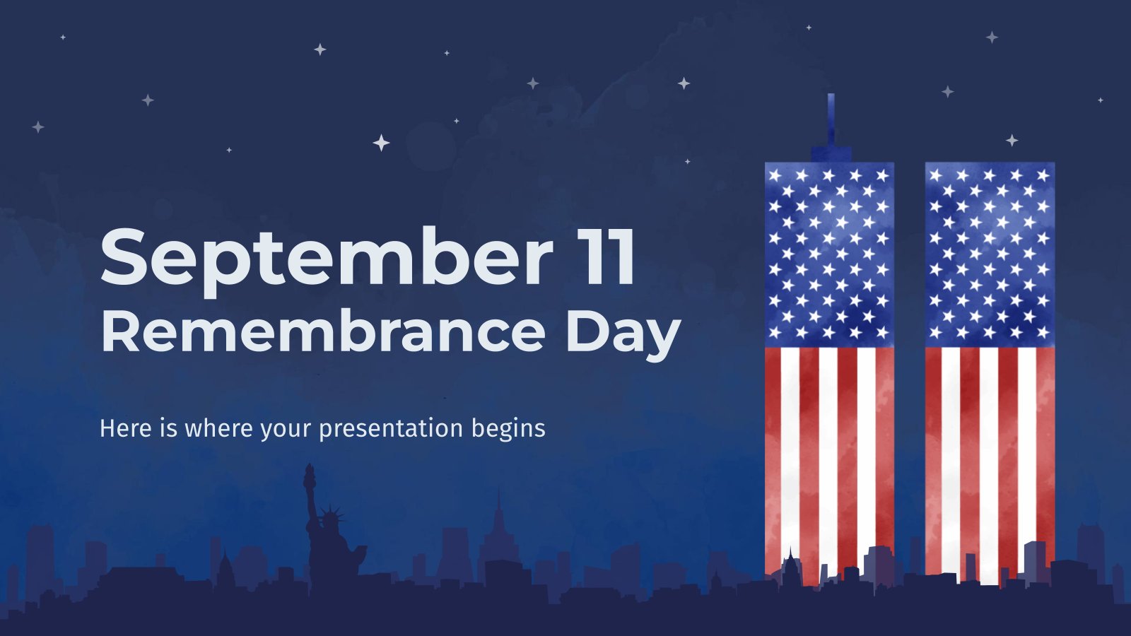 September 11 Remembrance Day presentation template 