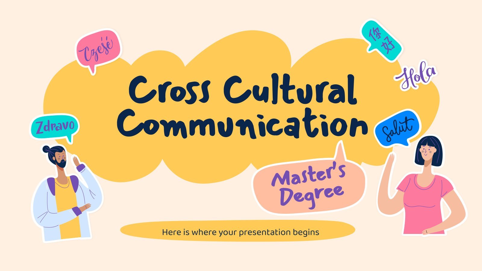 Cross Cultural Communication Master's Degree presentation template 