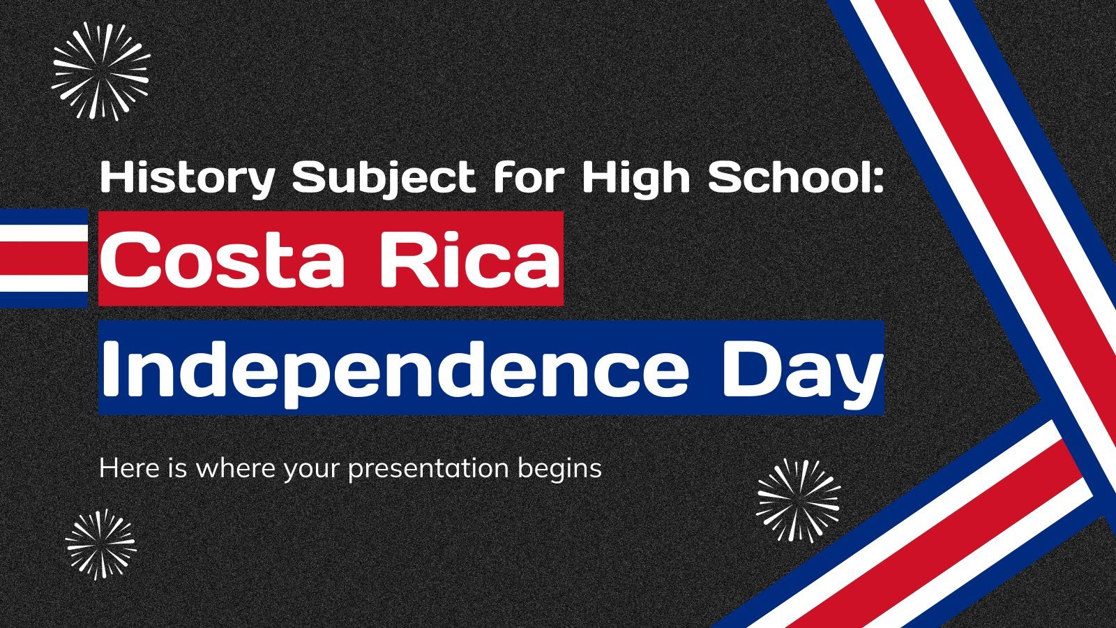 Modelo de apresentação História para o ensino médio: Dia da Independência da Costa Rica