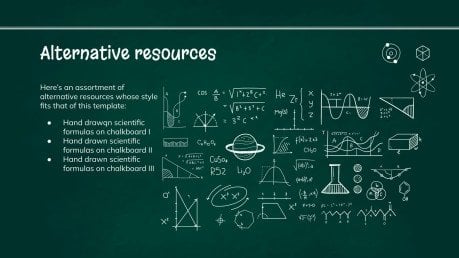 Pack éducatif pour enseignant avec le tableau noir de science Modèles de présentation