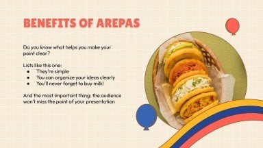 Atelier de gastronomie vénézuélienne pour célébrer la Journée mondiale des arepas Modèles de présentation