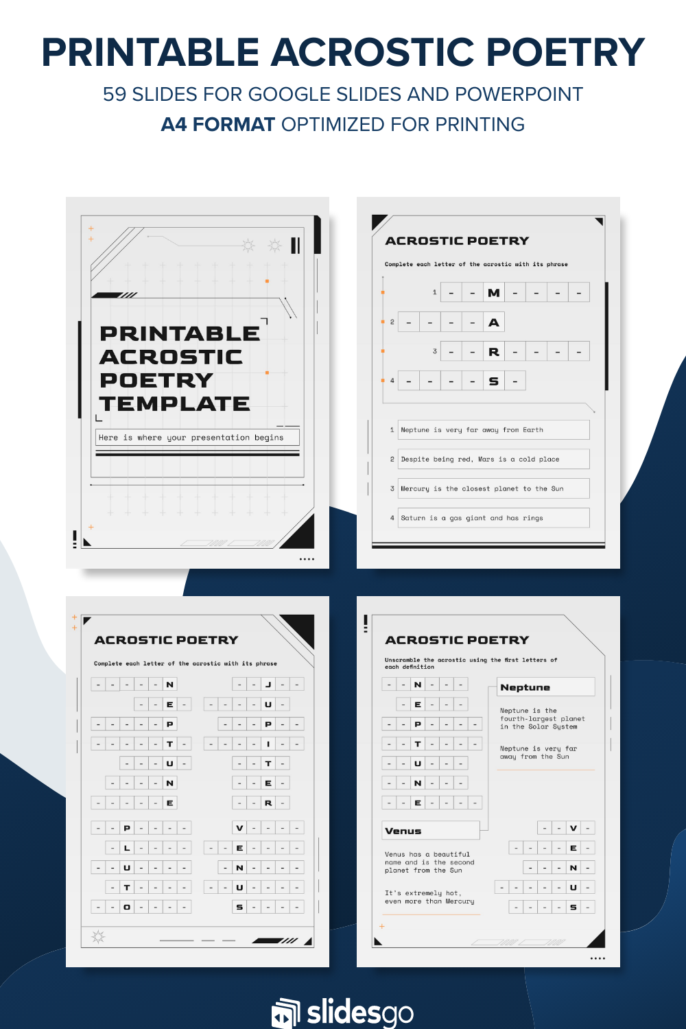 Printable Acrostic Poetry Slides | Google Slides & PowerPoint