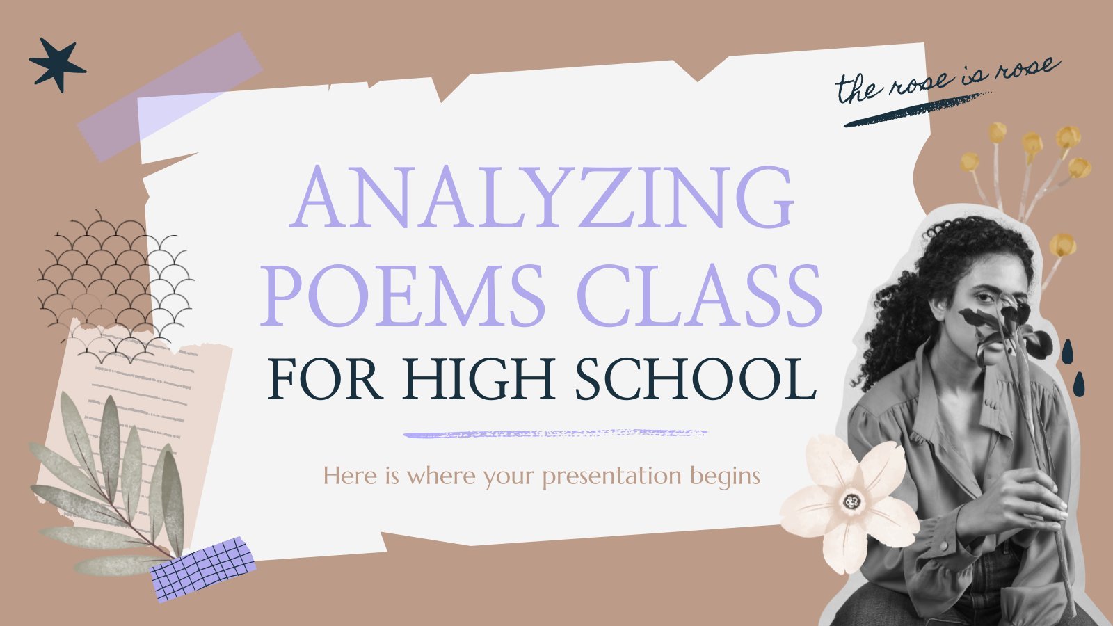 Analyzing Poems Class for High School presentation template 