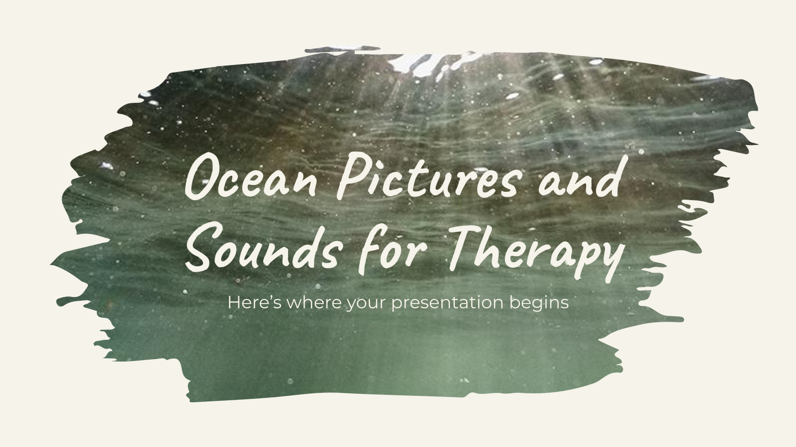 Ocean Pictures and Sounds for Therapy presentation template 