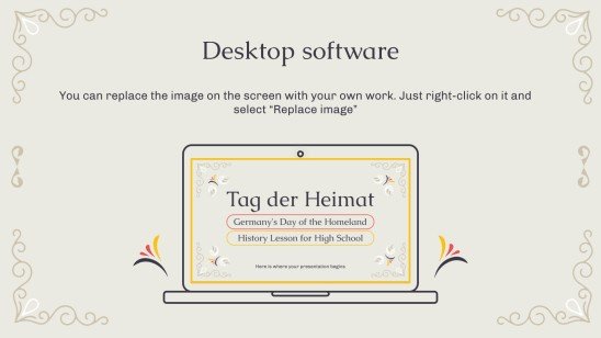 Tag der Heimat: 독일 조국의 날 고등학교를 위한 역사 수업 프레젠테이션 템플릿