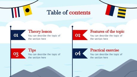 Transport maritime : Atelier sur les drapeaux nautiques Modèles de présentation