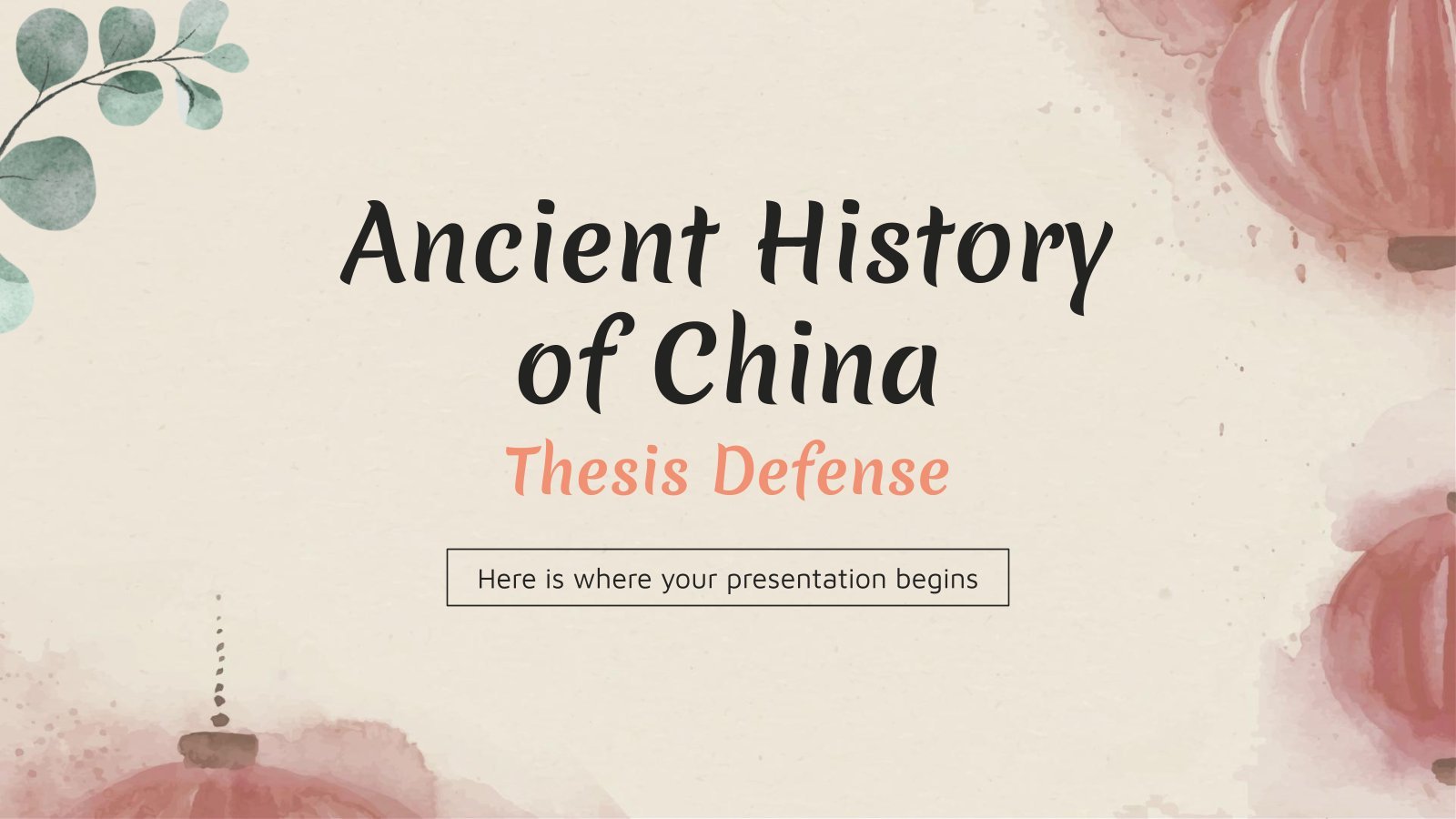 Ancient History of China Thesis presentation template 