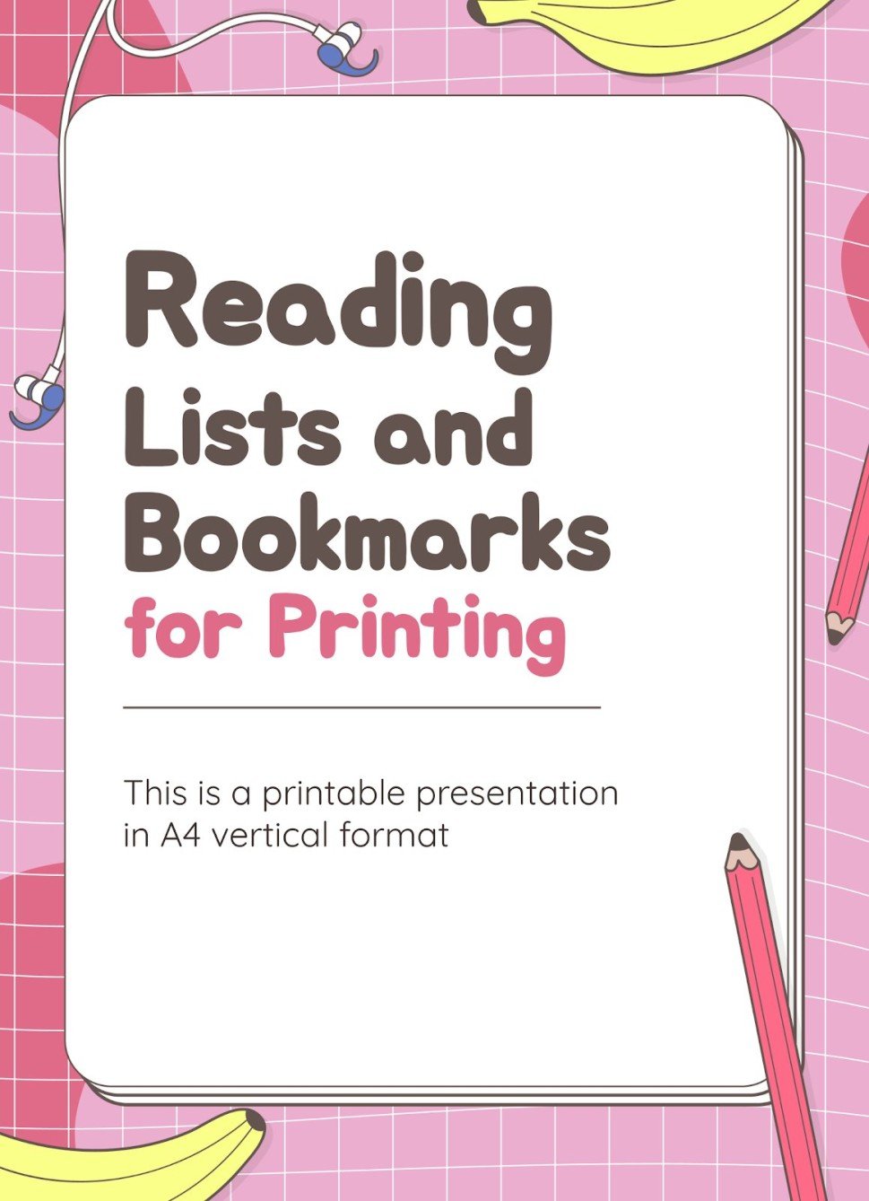 Reading Lists and Bookmarks for Printing Google Slides & PPT