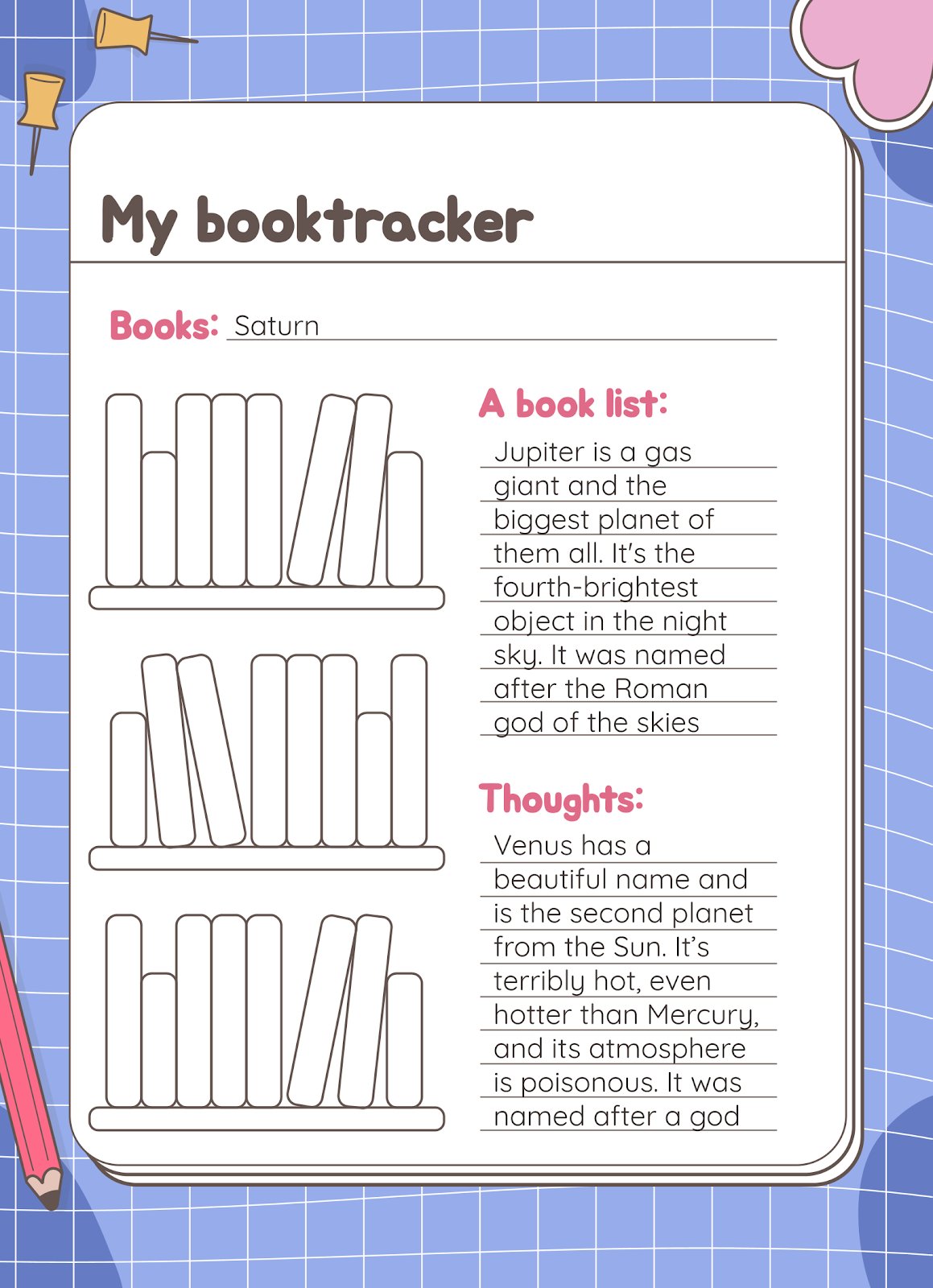 Reading Lists and Bookmarks for Printing Google Slides & PPT