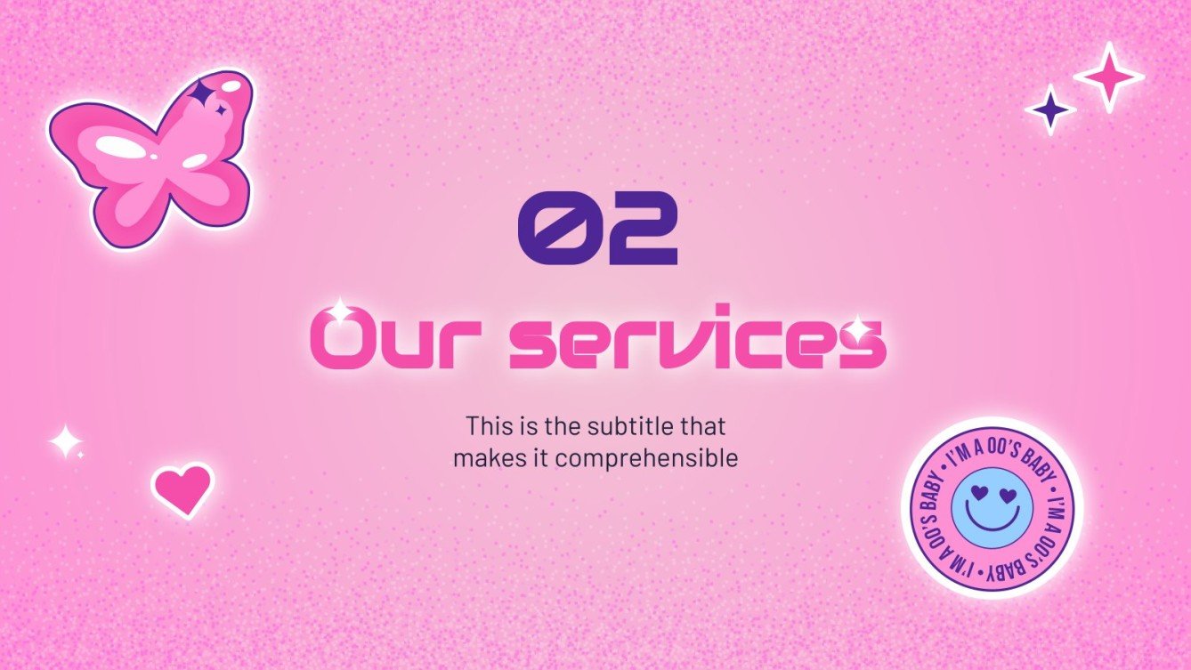 Pink Glitter Y2K Agency Google Slides and PowerPoint