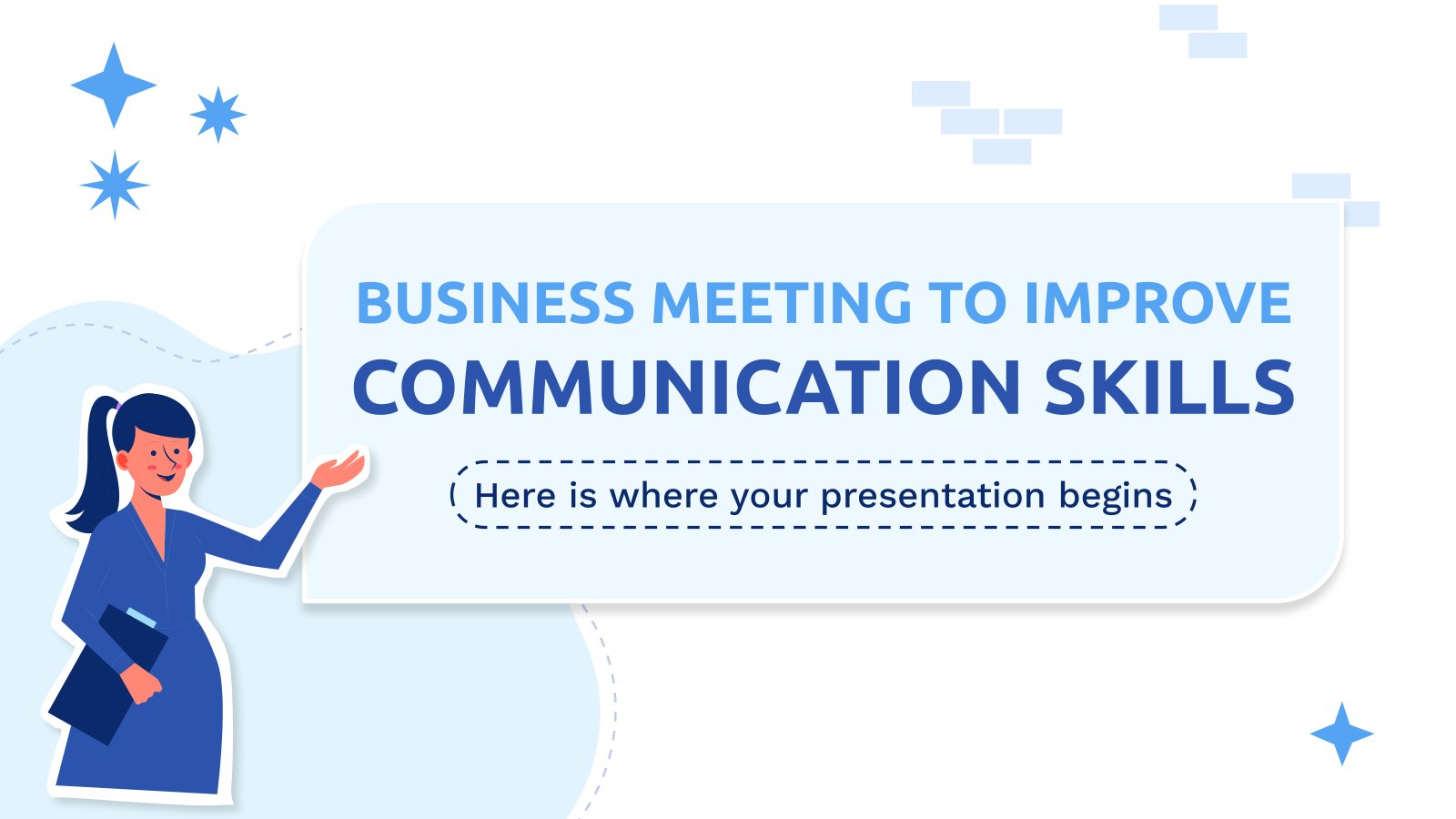 Business Meeting to Improve Communication Skills presentation template 