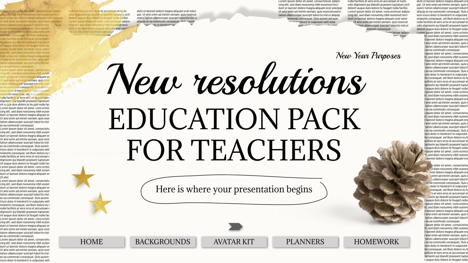 New Resolutions Education Pack for Teachers | Google Slides