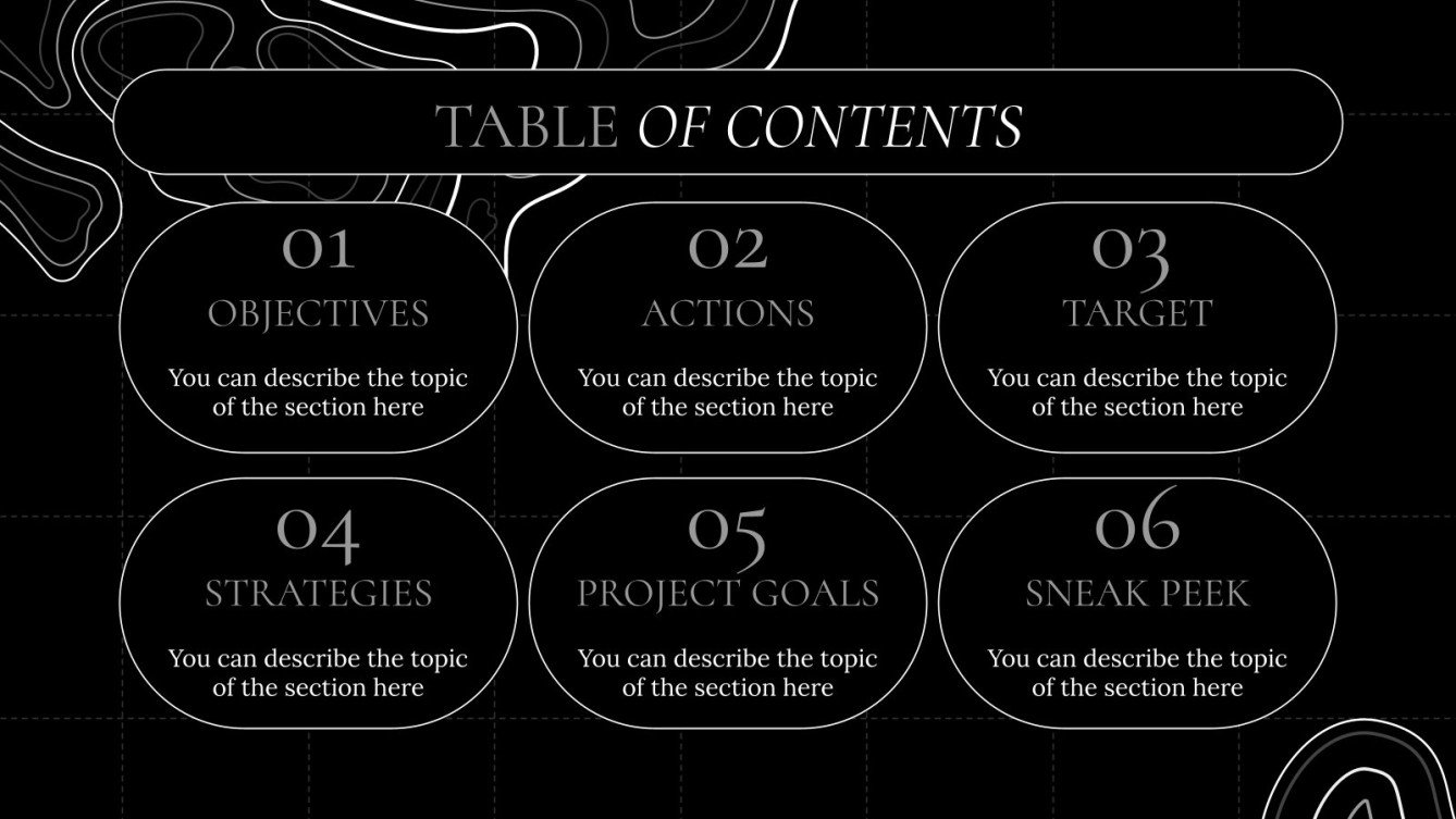 Topographic Map Style Theme for Marketing Google Slides