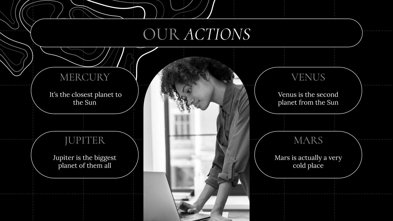 Topographic Map Style Theme for Marketing Google Slides