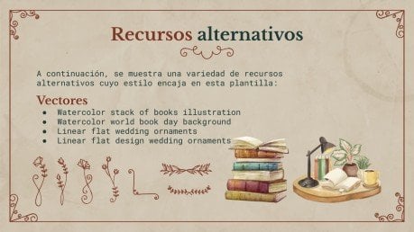 Modelo de apresentação Planos de fundo de papel vintage para aulas de história da literatura para o ensino médio