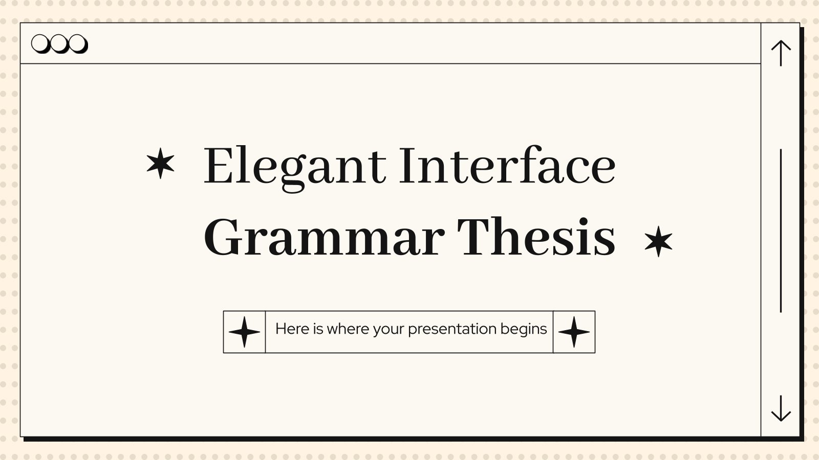 Thèse de grammaire avec une interface élégante Modèles de présentation