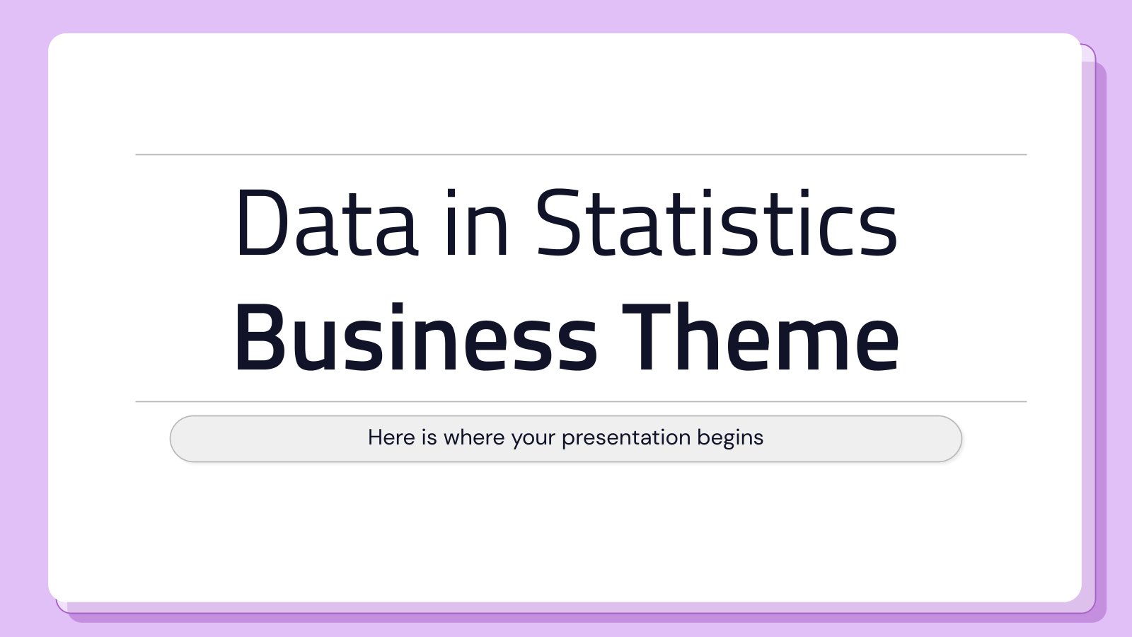 Data in Statistics Business Theme presentation template 