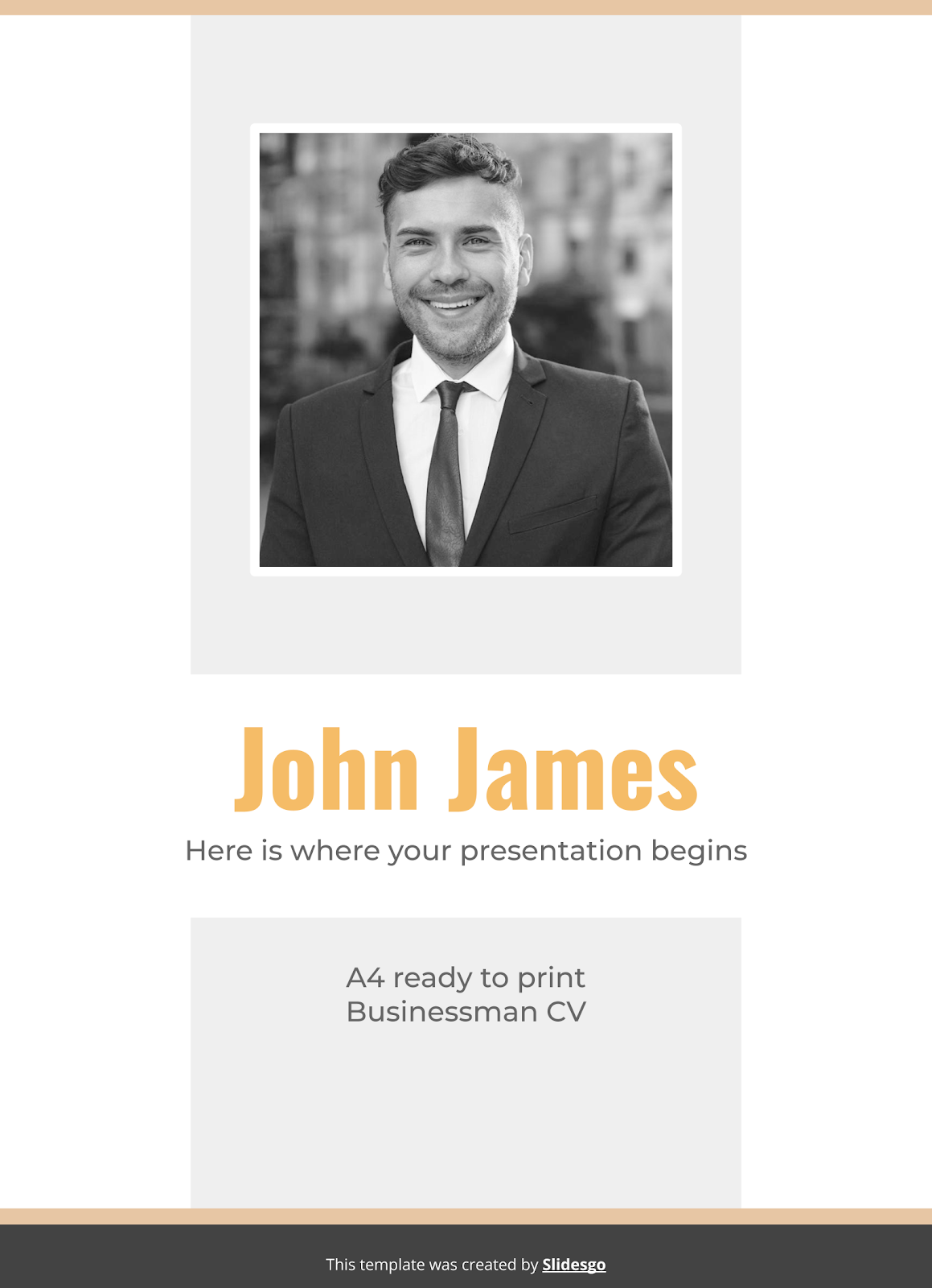 Businessman CV presentation template 