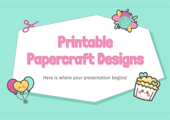 Druckbare Papercraft Designs Präsentationsvorlage