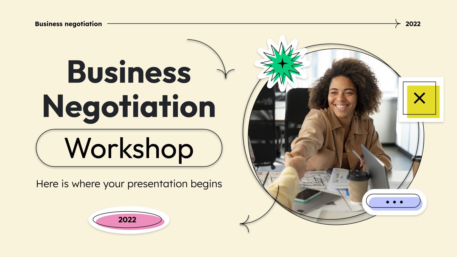 Business Negotiation Workshop presentation template 