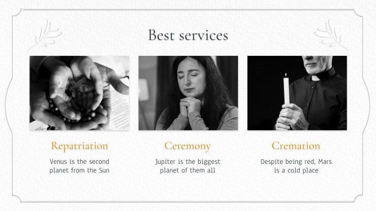 Funeral Services Company Profile presentation template 