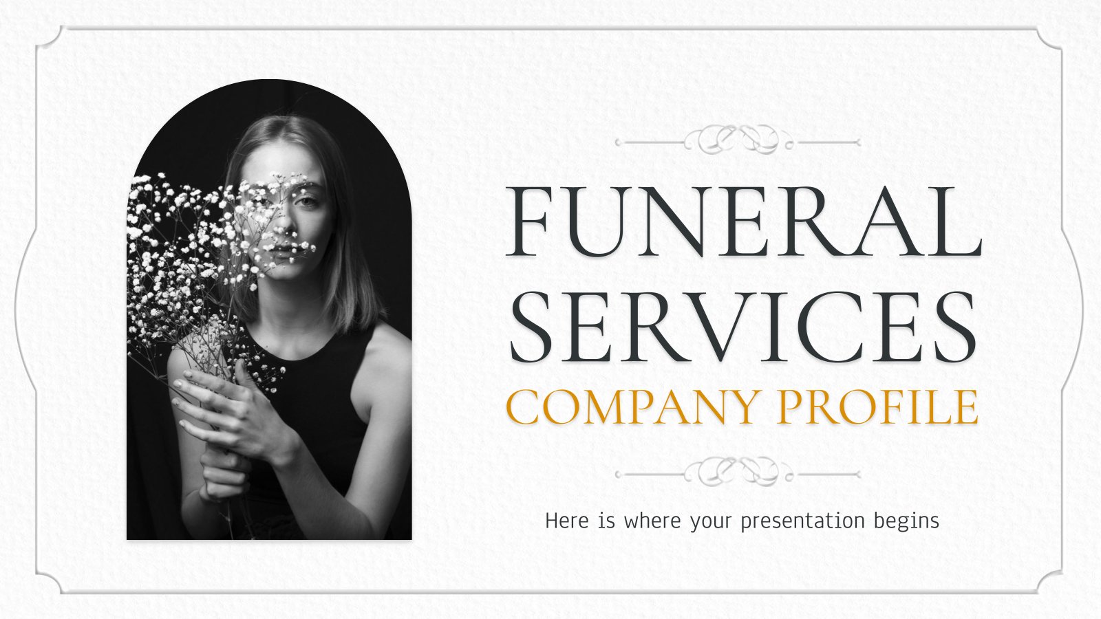 Plantilla de presentación Perfil de empresa de servicios funerarios